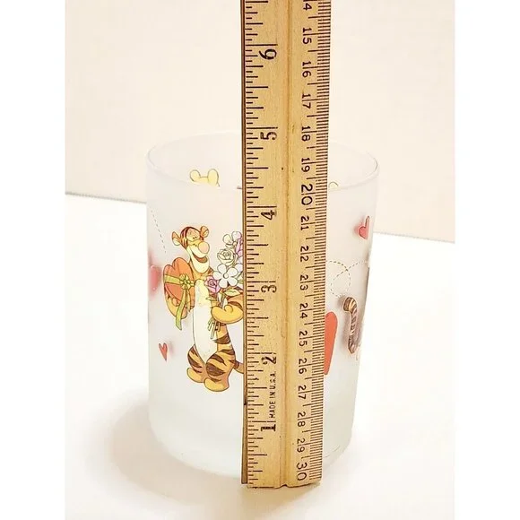 Winnie The Pooh Tigger Piglet VALENTINE'S DAY Frosted Glass Candle Holder 4.25" - Picture 5 of 12